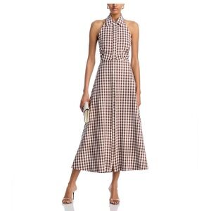 ✨ Veronica Beard Gingham Halter Midi Dress – Size 6 ✨
